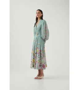Aje Fleur Shirt Dress Mist Collage Floral Size 10/M for rent on The Volte - image 6