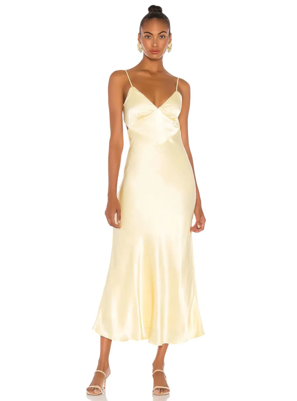 Bardot Malinda Slip Midi Dress Butter Yellow Size 10 for rent on The Volte - main image