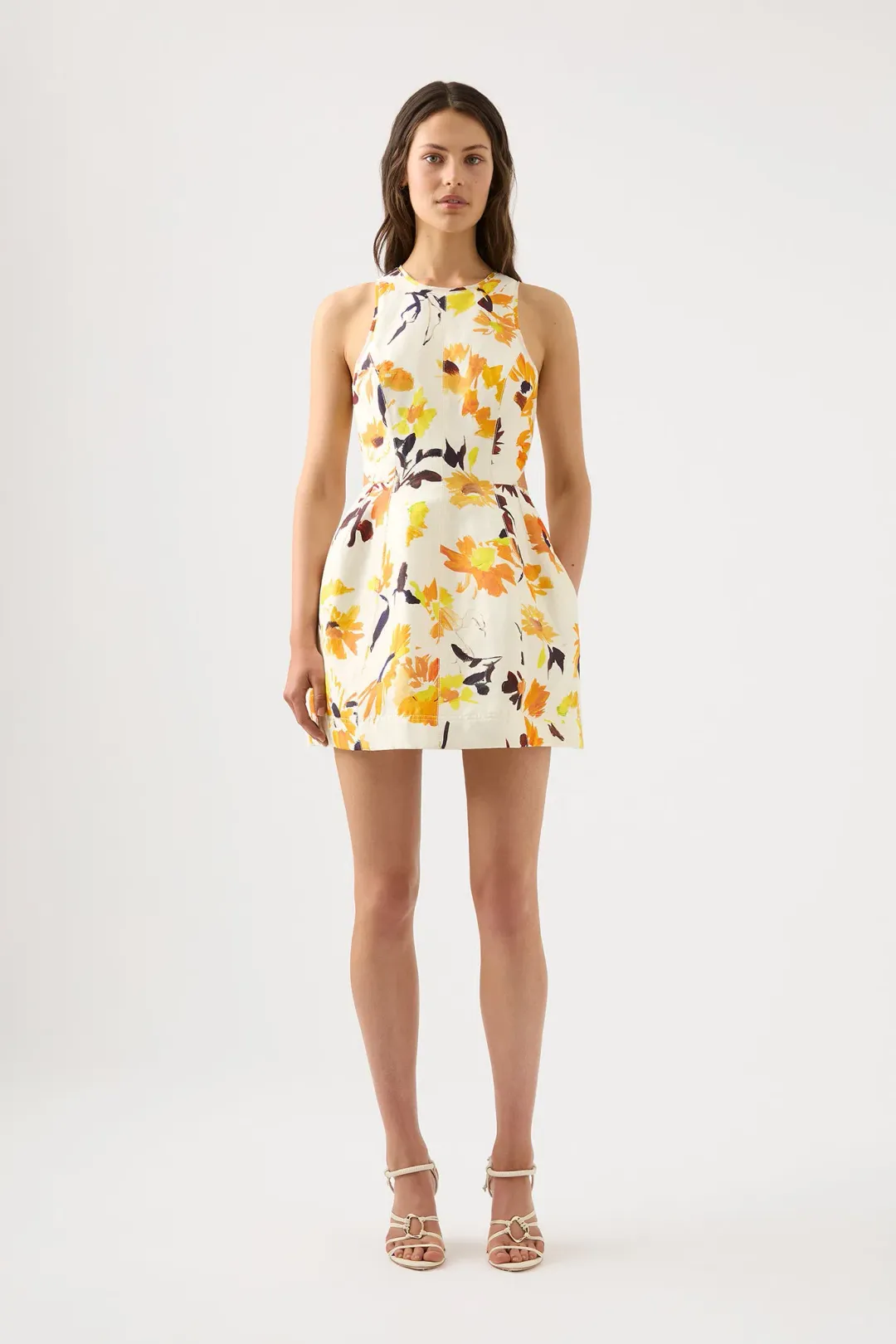 AJE Tulip Cutout Mini Dress Print Size 6 for rent on The Volte - main image