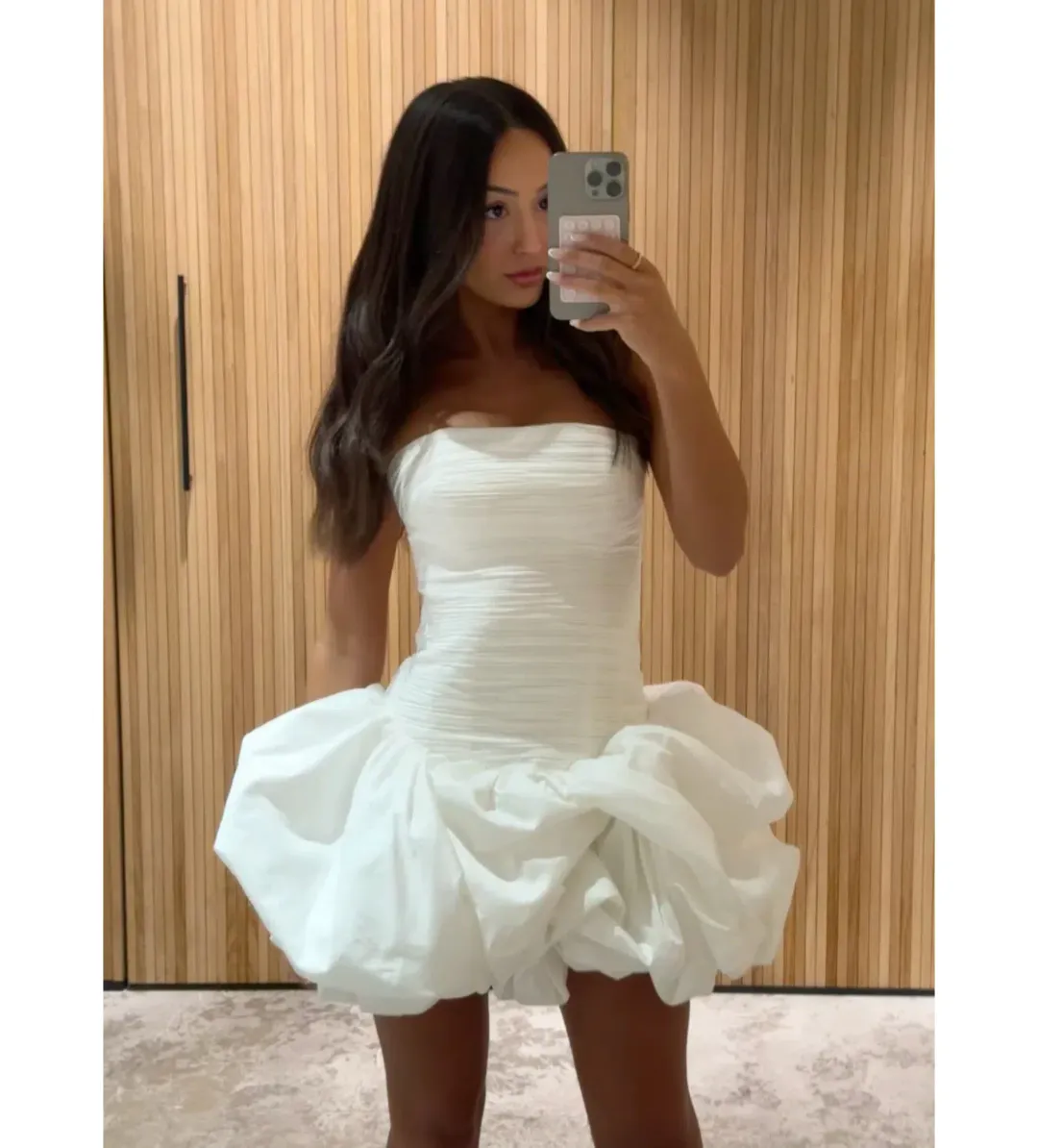 Aje Violette Bubble Mini White Size 8 for rent on The Volte - main image