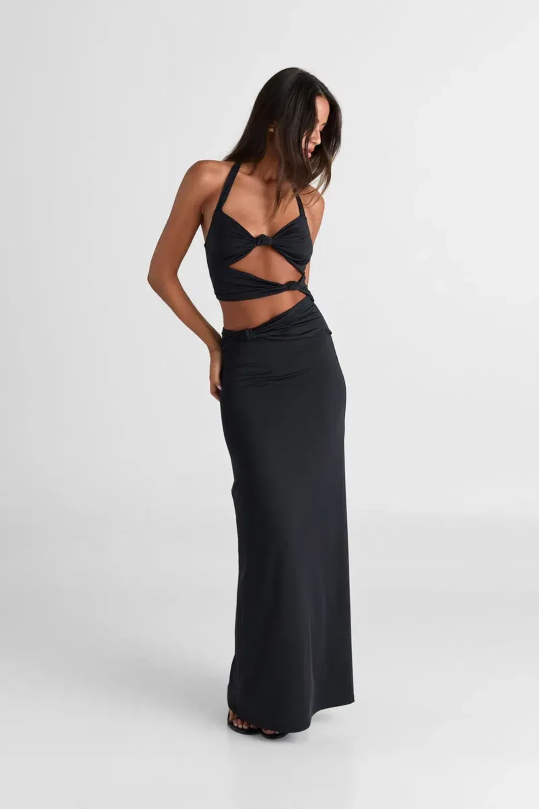 Sasha Therese Oralia Maxi Dress Black Size 6  for rent on The Volte - main image