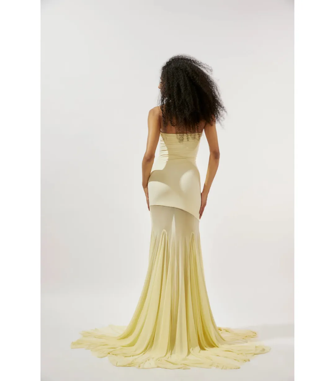 Deme By Gabriella Dahlia Strapless Gown Butter Yellow Size AU 6 for rent on The Volte - main image