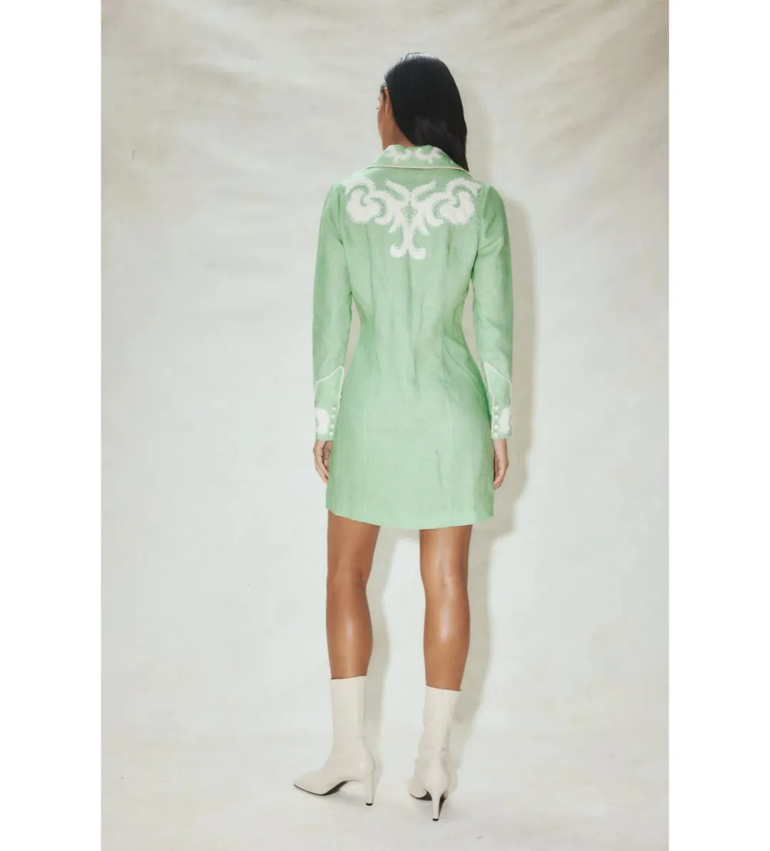 Alemais Ruby Applique Mini Dress Mint Size 10 for rent on The Volte - main image