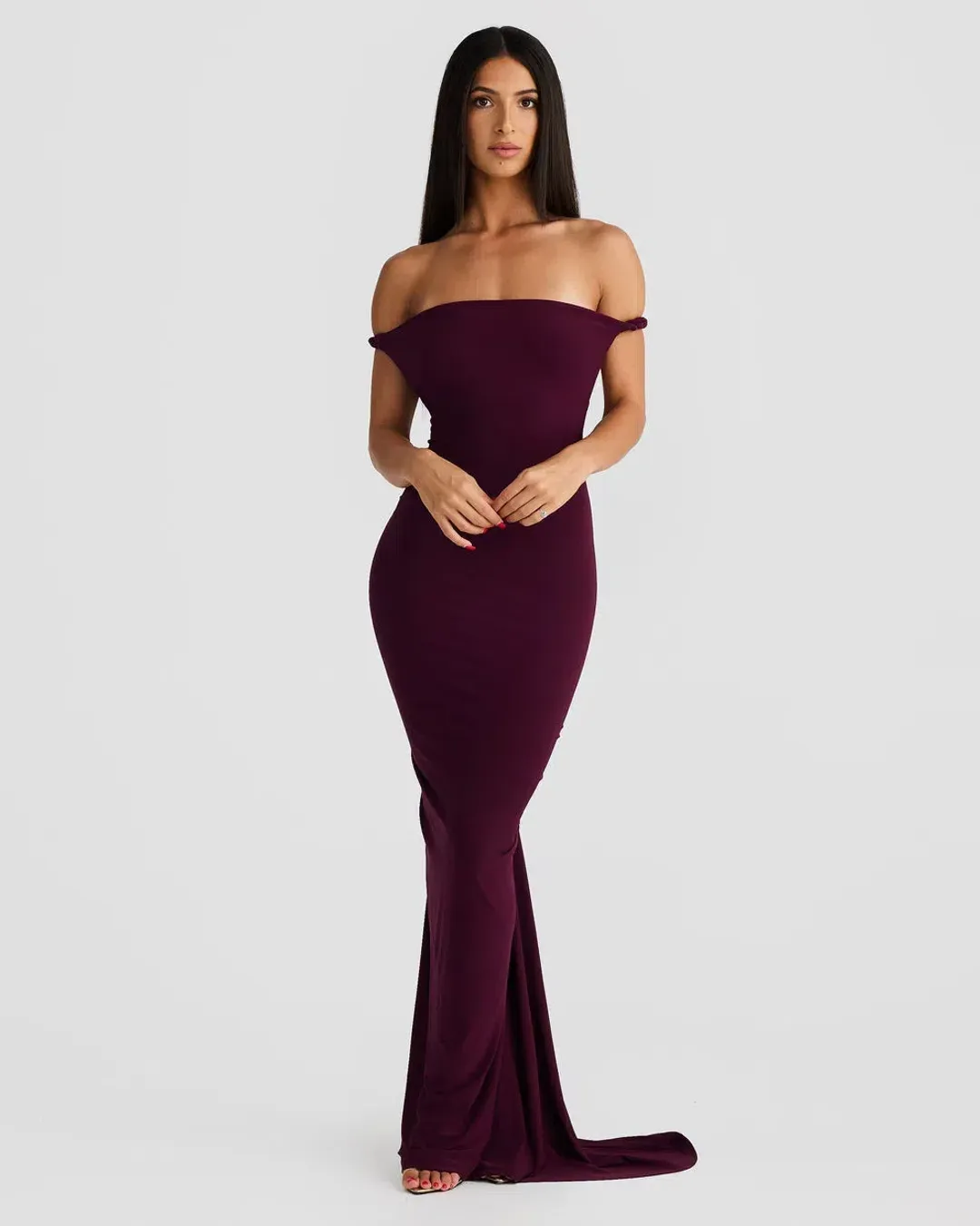 Melani The Label Maia Maxi Gown Mulberry  Size 6 for rent on The Volte - main image