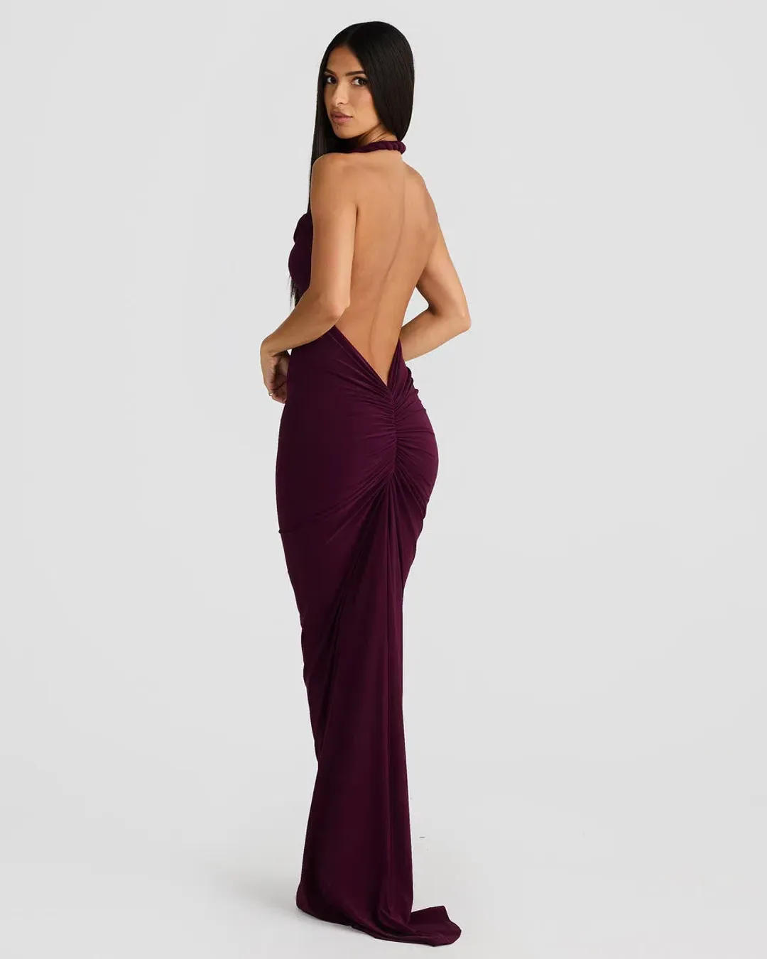 Melani The Label Maia Maxi Gown Mulberry  Size 6 for rent on The Volte - main image