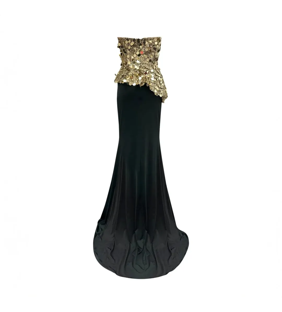 Meraki Official Mirror Jersey Gown Gold Size AU 6 for rent on The Volte - main image