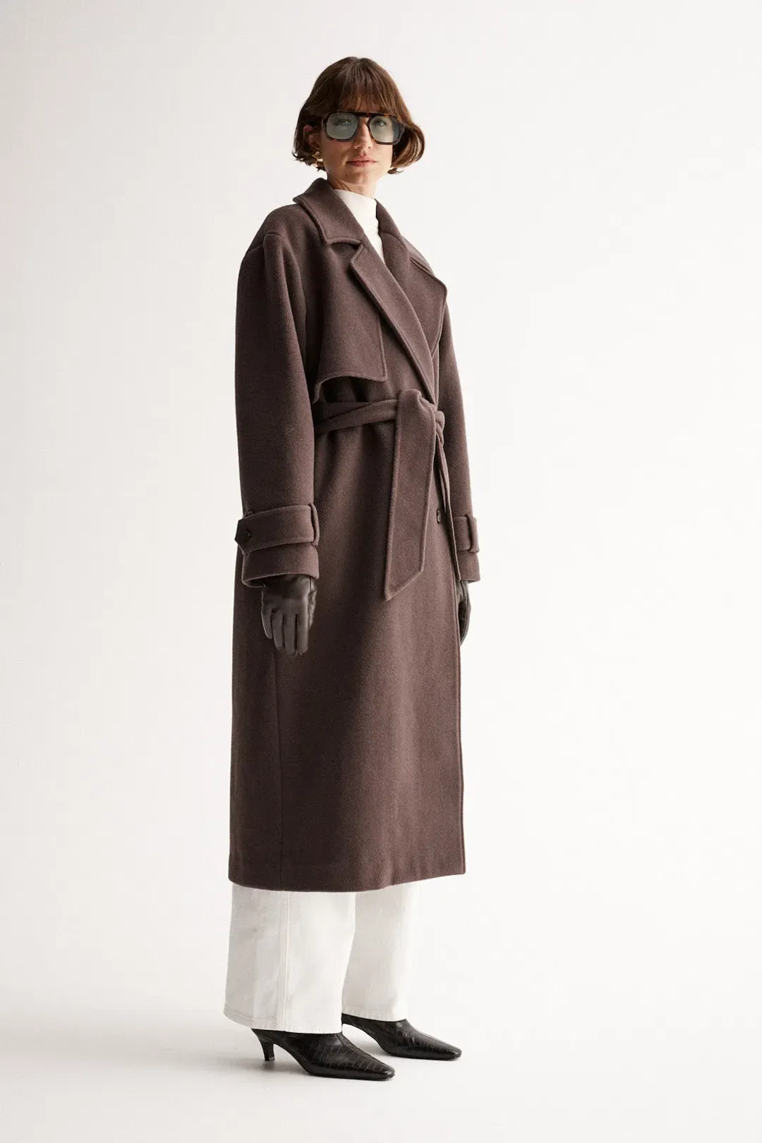 Elka Collective Arna Coat in Chocolate Brown Size 12/L for rent on The Volte - main image