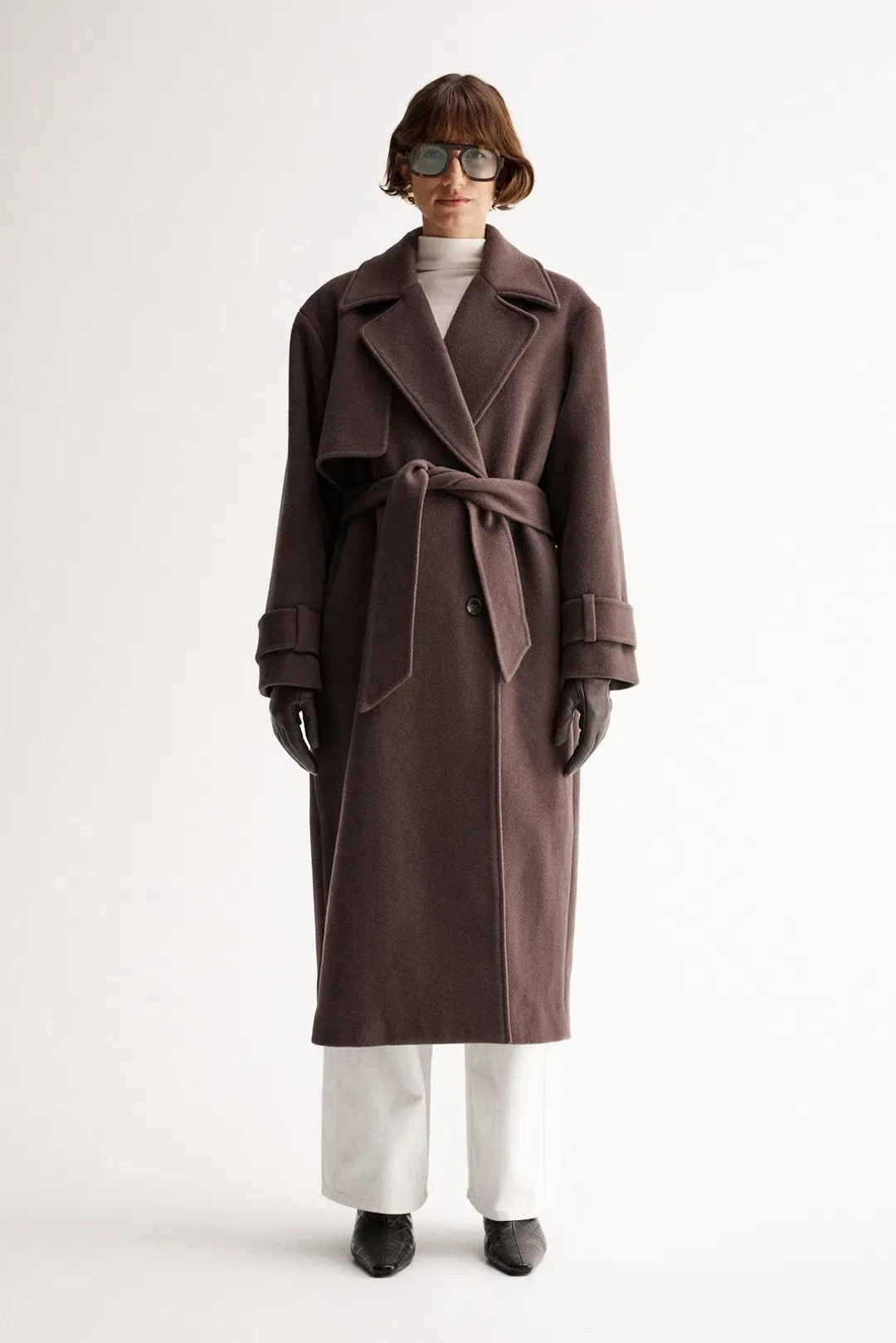 Elka Collective Arna Coat in Chocolate Brown Size 12/L for rent on The Volte - main image