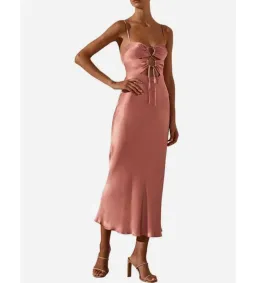 Shona Joy Eloise Lace up Midi Dress Antique Rose Size 6 for rent on The Volte - image 2