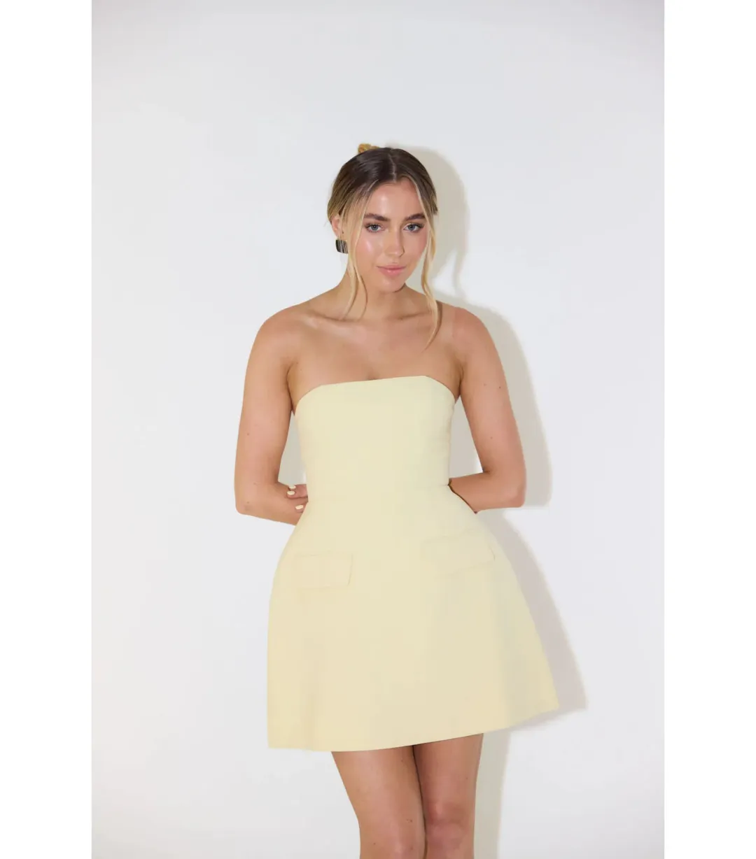 Odd Muse The Ultimate Muse Strapless Dress Lemon Size XXS/4 for rent on The Volte - main image