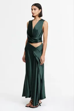 Acler Asney Top and Yewdale Maxi Skirt  Deep Olive Size 6 for rent on The Volte - image 2