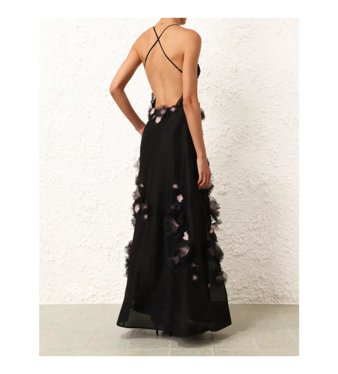 Zimmermann Matchmaker Daisy Slip Maxi Dress in Black Size AU 10 for rent on The Volte - main image
