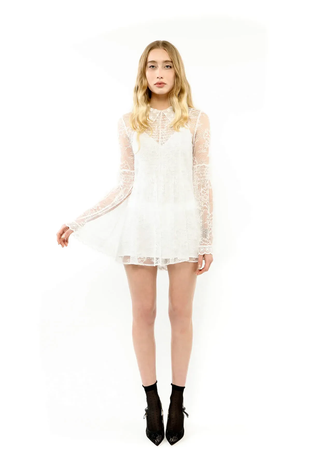 Alice by Alice McCall Selma Playsuit in White Size AU 14 for rent on The Volte - main image