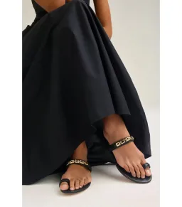 Scanlan Theodore Parachute Cotton Strappy Maxi Dress Black Size AU 6 for rent on The Volte - image 5