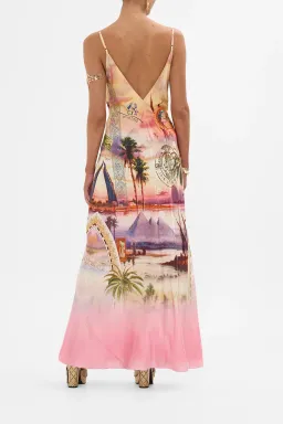 Camilla V Neck Full Length Bias Slip Maxi Dress Millas Got Mail Size 8 for rent on The Volte - image 2