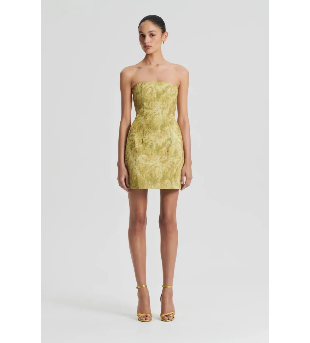 Scanlan Theodore Tinsel Linen Dress Green Size 8 for rent on The Volte - main image