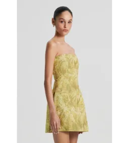 Scanlan Theodore Tinsel Linen Dress Green Size 8 for rent on The Volte - image 2