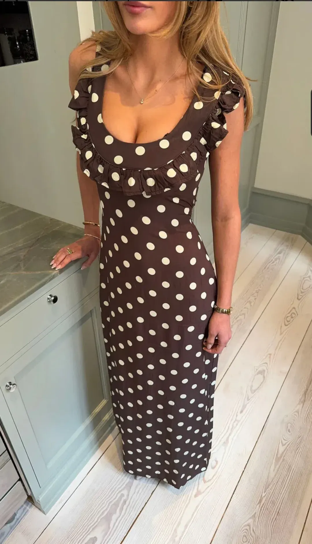 The Designer Club Design by Si Luna Dress Brown Print Size XS AU 6 for rent on The Volte - main image
