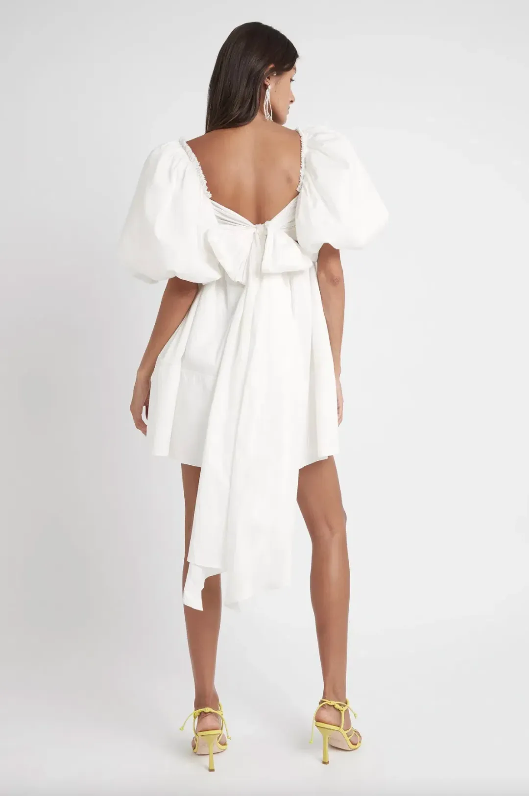 Aje Casabianca Puff Sleeve Mini Dress White Size 6 for rent on The Volte - main image