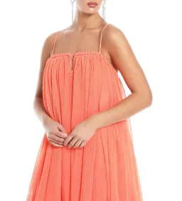 Aje Filigree Sweetheart Midi Dress Sunset Orange Size AU 12 for rent on The Volte - image 5