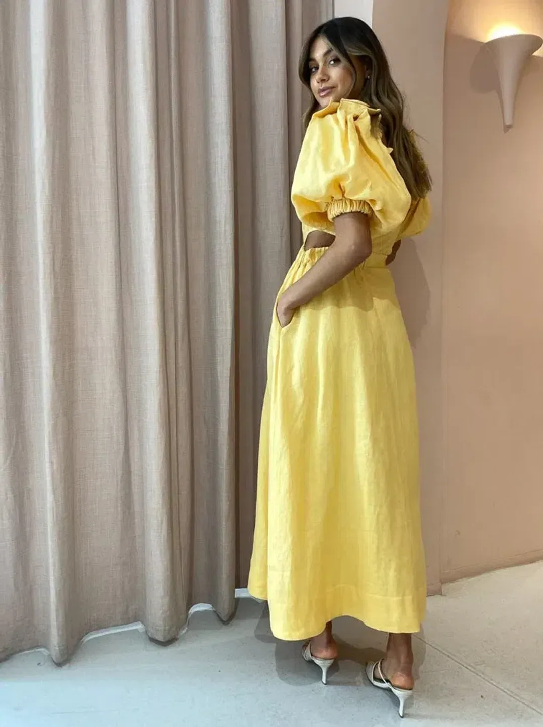 Sovere Noble Maxi Dress Buttercup Size AU 10 for rent on The Volte - main image