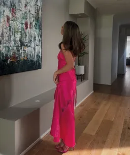 Vintage Slip Maxi Gown Pink Size 10/S for rent on The Volte - image 2