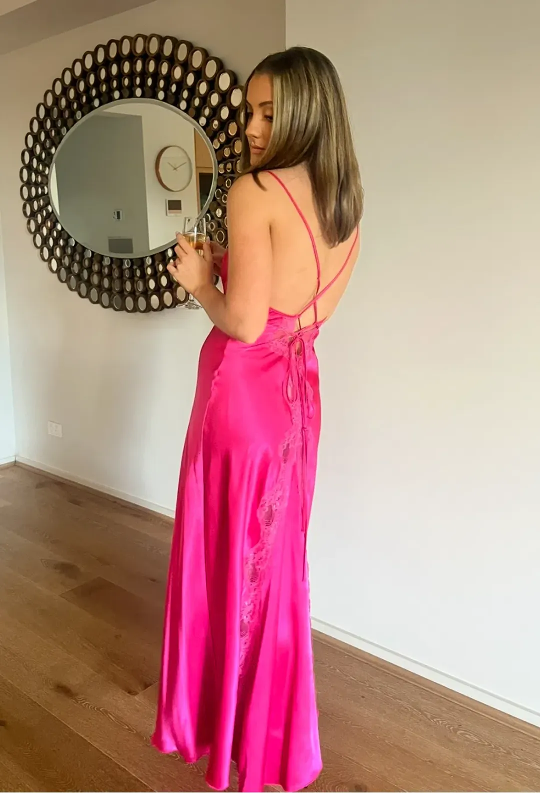 Vintage Slip Maxi Gown Pink Size 10/S for rent on The Volte - main image