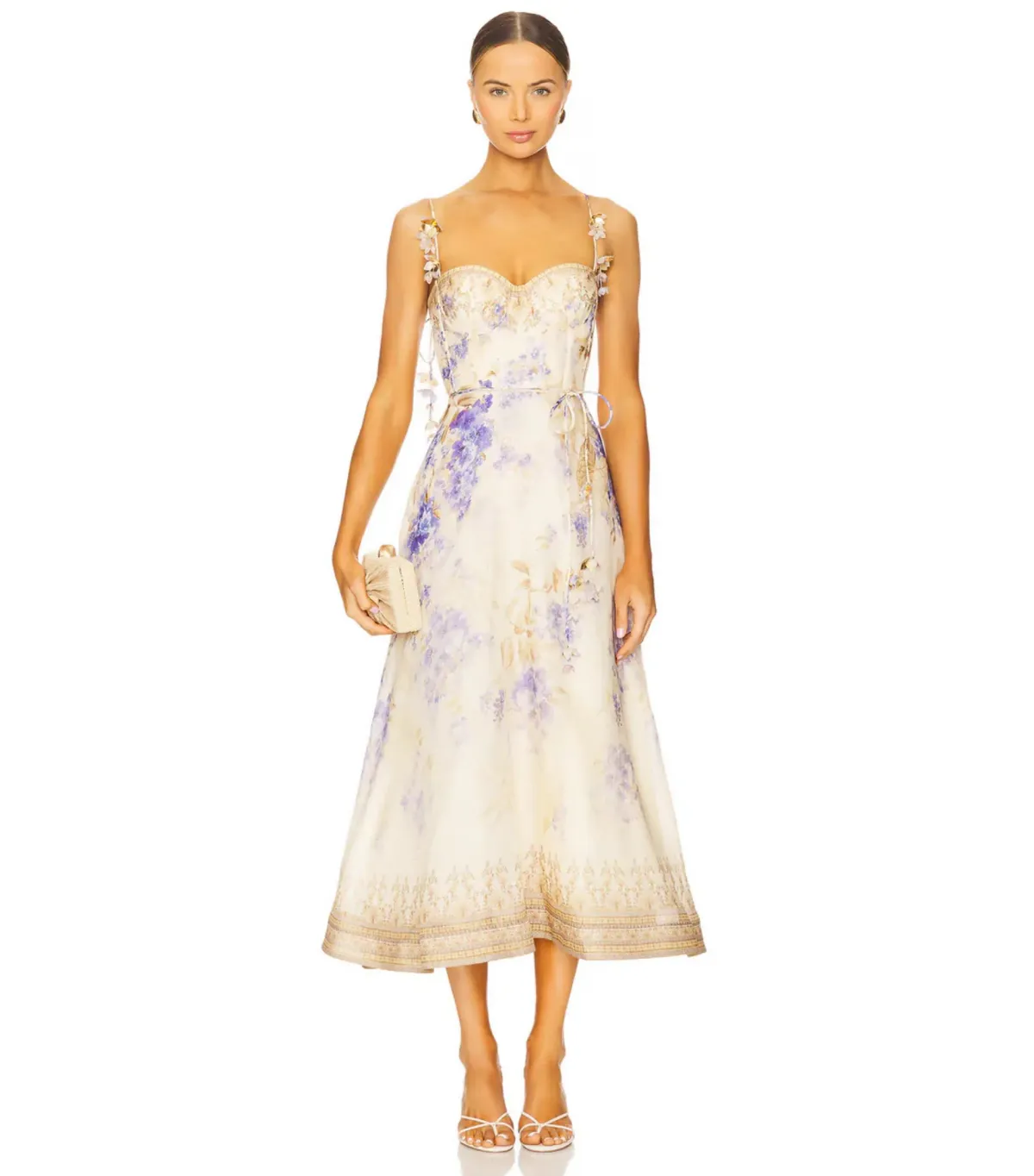 Zimmermann Dawning Picnic Dress in Lilac Floral Size 1 AU 10  for rent on The Volte - main image