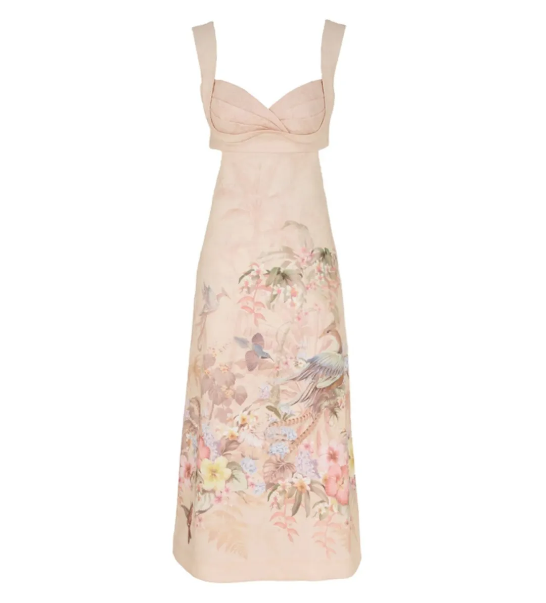 Zimmermann Illuminate Midi Dress in Ivory Tropical size 1 AU 10 for rent on The Volte - main image