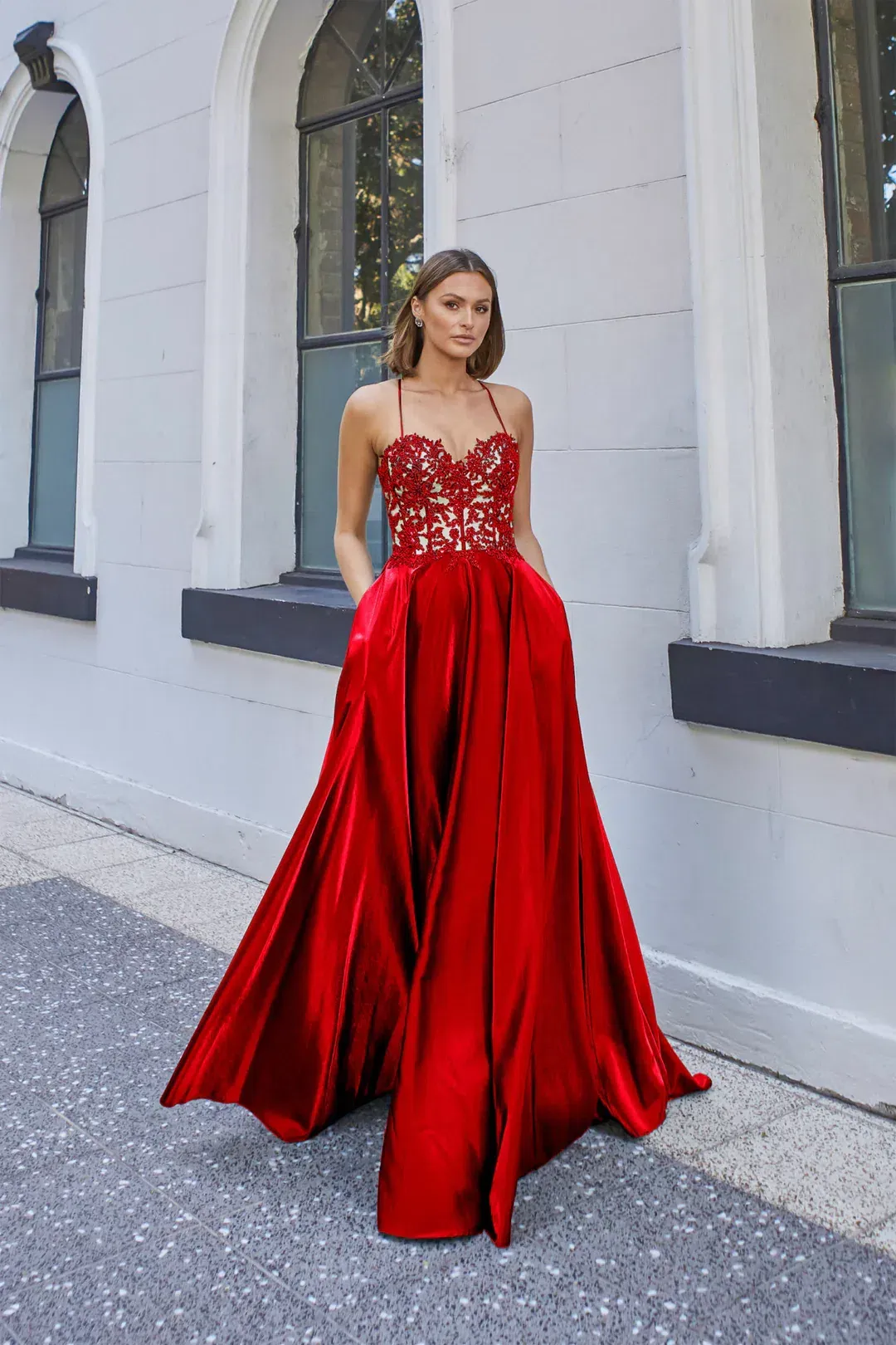 Tania Olsen Mika Formal Dress Red Size AU 10 for rent on The Volte - main image