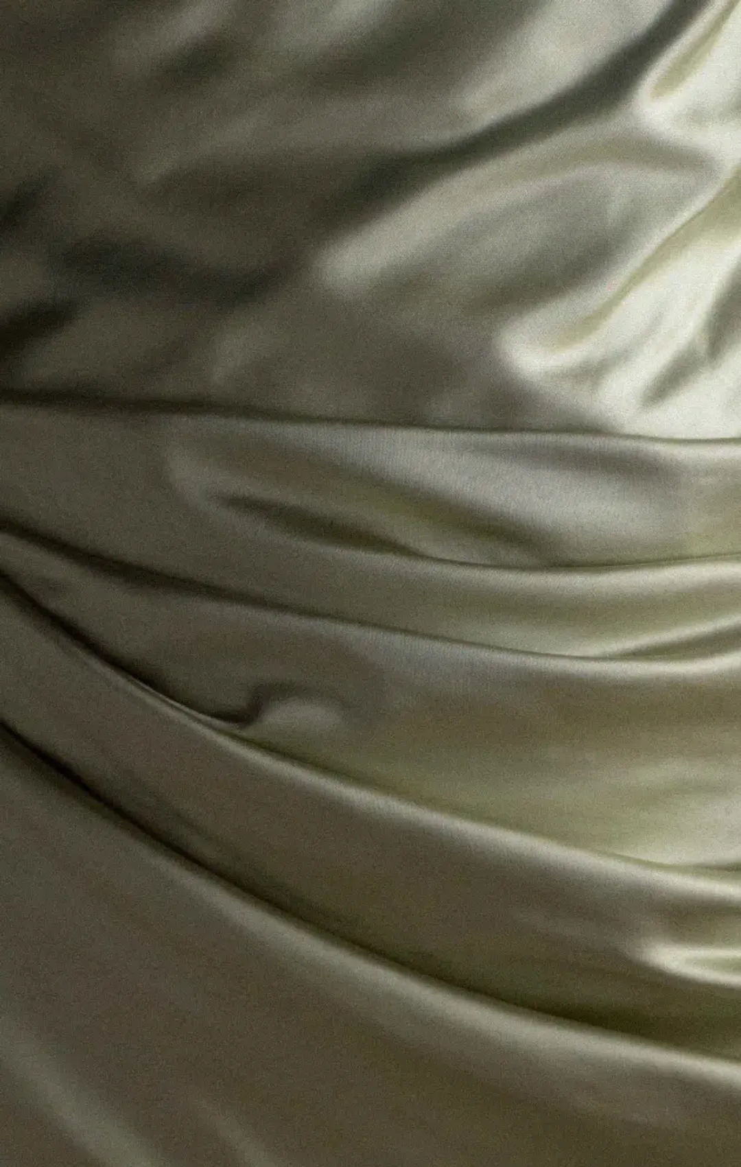 Meshki Dalia Off Shoulder Satin Maxi Dress Maxi Sage Size 8/S for rent on The Volte - main image