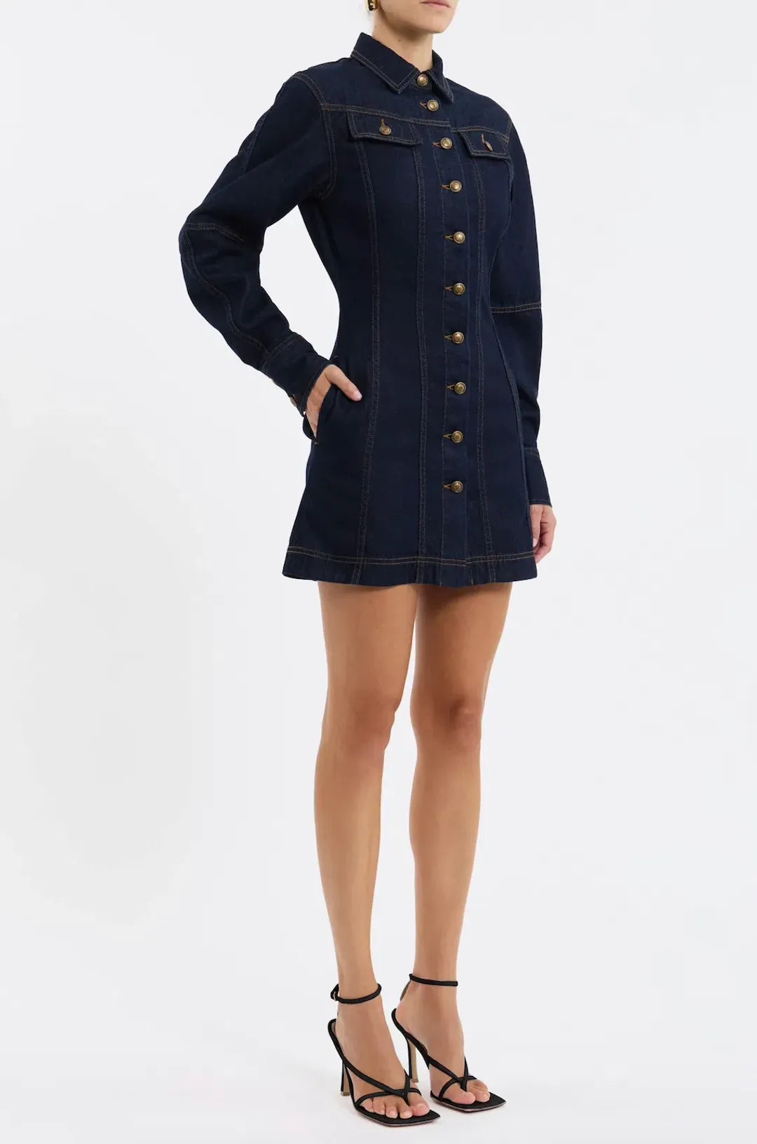 Rebecca Vallance Dylan Denim Mini Dress Size 8 for rent on The Volte - main image