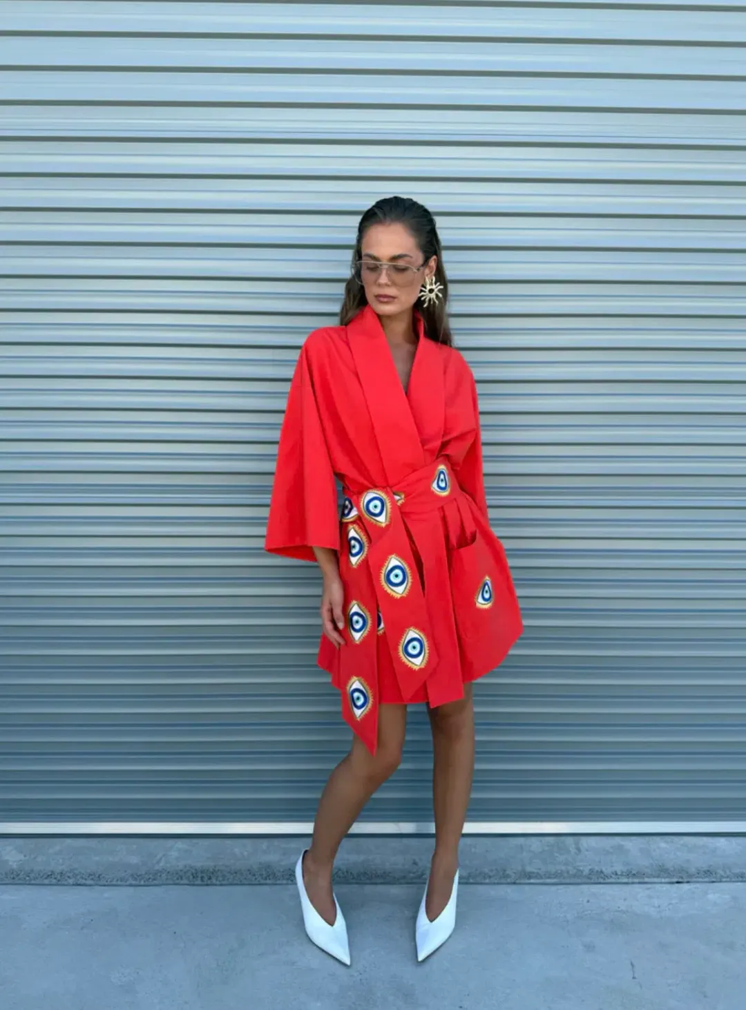 La Boheme Nirvana Robe Mini Dress Red Size 10/M for rent on The Volte - main image