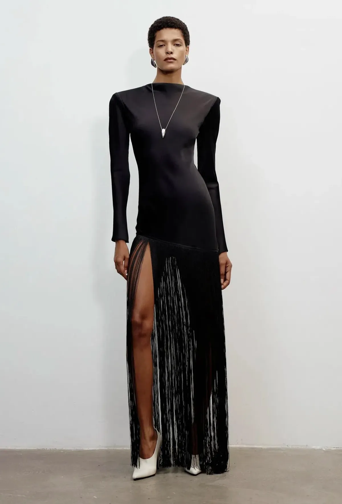 THE NEW ARRIVALS by İlkyaz Özel Vesper in Casino Royale Maxi Dress Black Size 8/S for rent on The Volte - main image