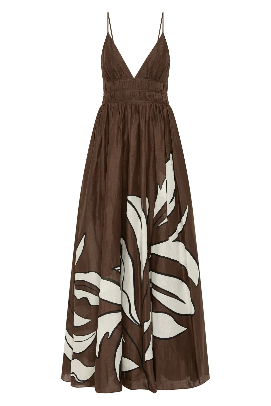 Aje Planetary Maxi Dress in Abstract Fern Carob Size 8 for rent on The Volte - main image