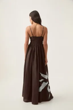 Aje Planetary Maxi Dress in Abstract Fern Carob Size 8 for rent on The Volte - image 2