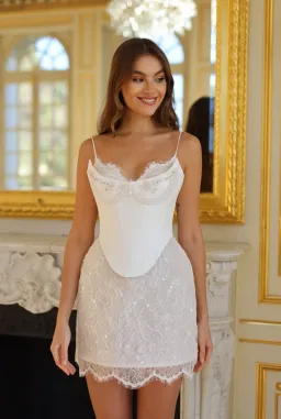 Rosie Etienne Sophie Mini Dress in White Size AU 8 for rent on The Volte - image 2