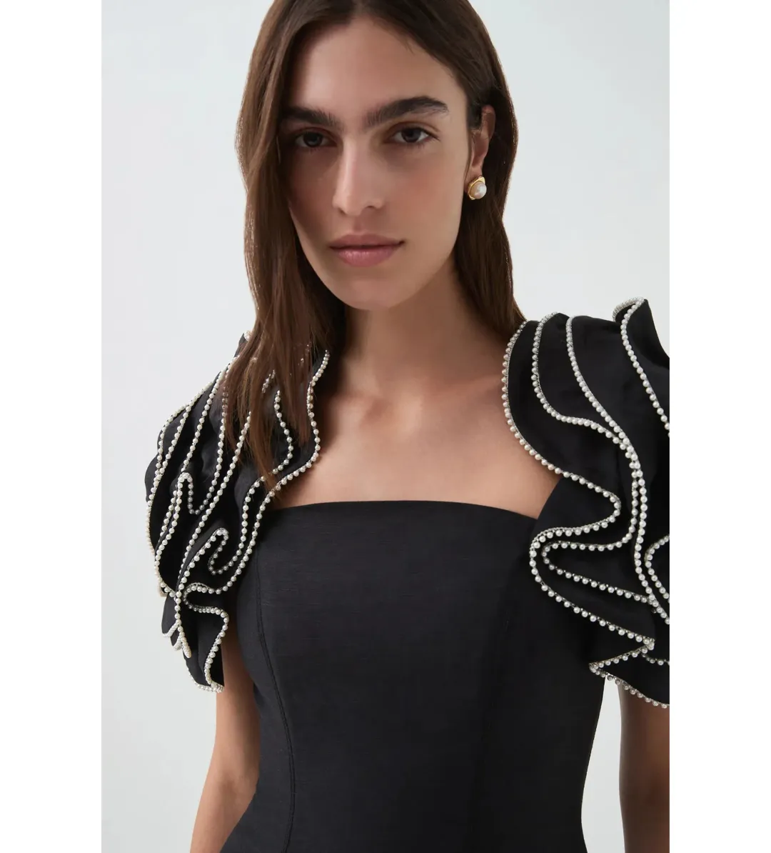 Aje Twyla Midi Dress Black Size AU 10 for rent on The Volte - main image