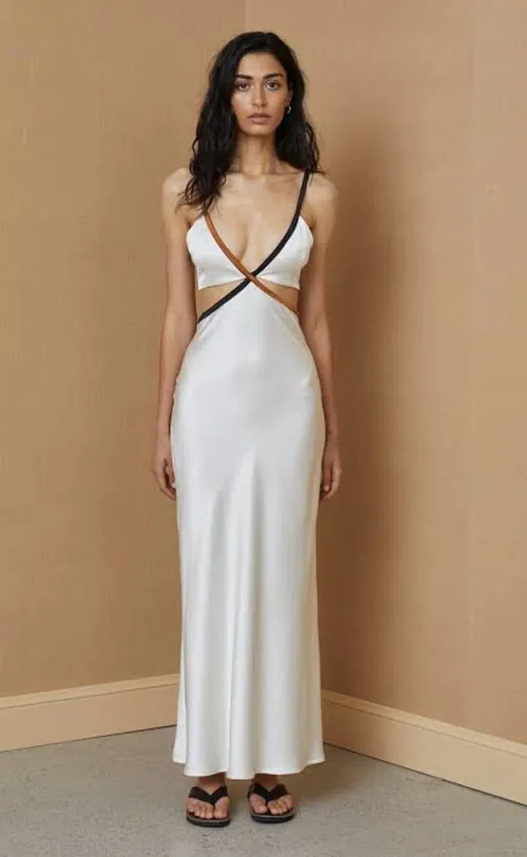 Bec And Bridge Toi Et Moi Cutout Midi  Dress Cream Size 6 for rent on The Volte - main image