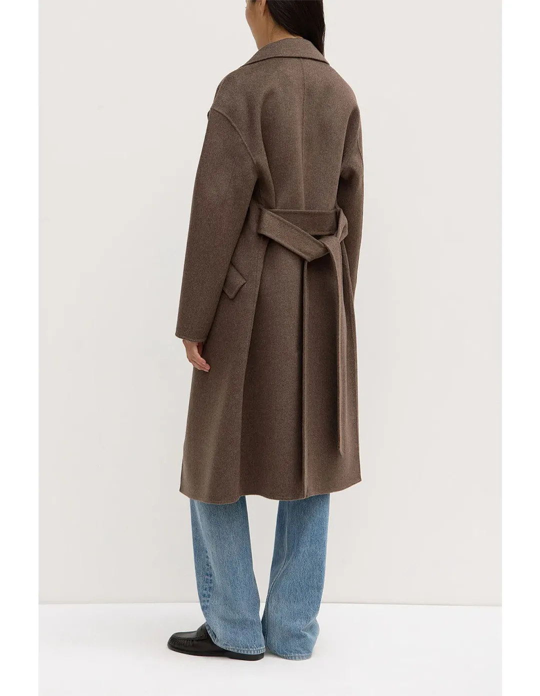 Assembly Label Sadie Single Breasted Wool Coat in Cocoa Marle Size for rent on The Volte - main image
