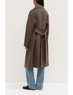 Assembly Label Sadie Single Breasted Wool Coat in Cocoa Marle Size for rent on The Volte - image 3