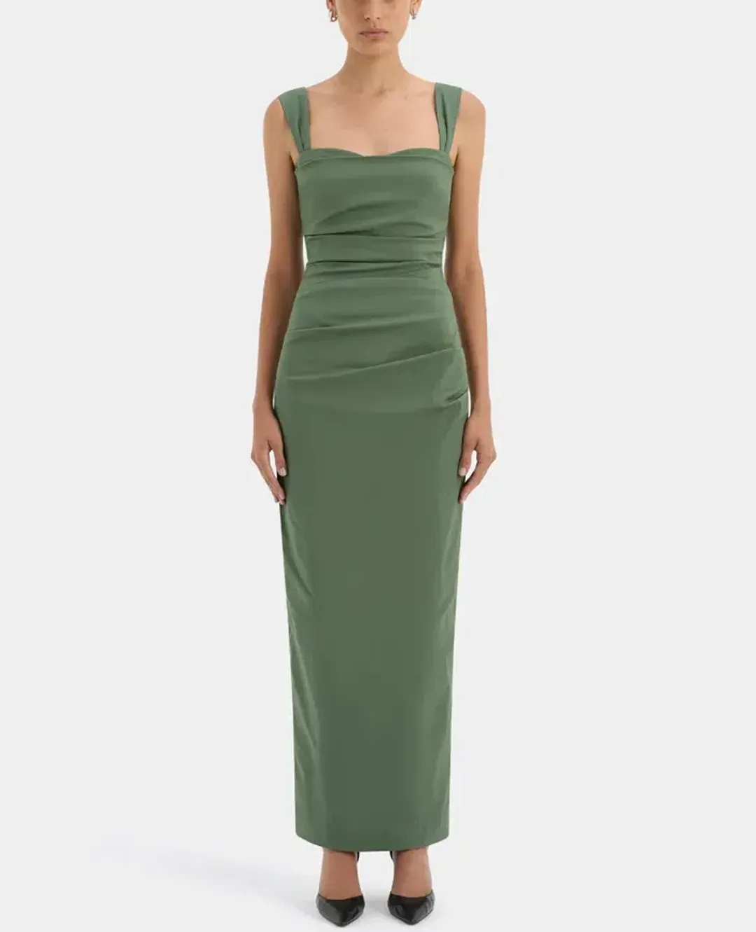 Sir the Label Florent Balconette Maxi Dress Forest Green Size 10/M for rent on The Volte - main image