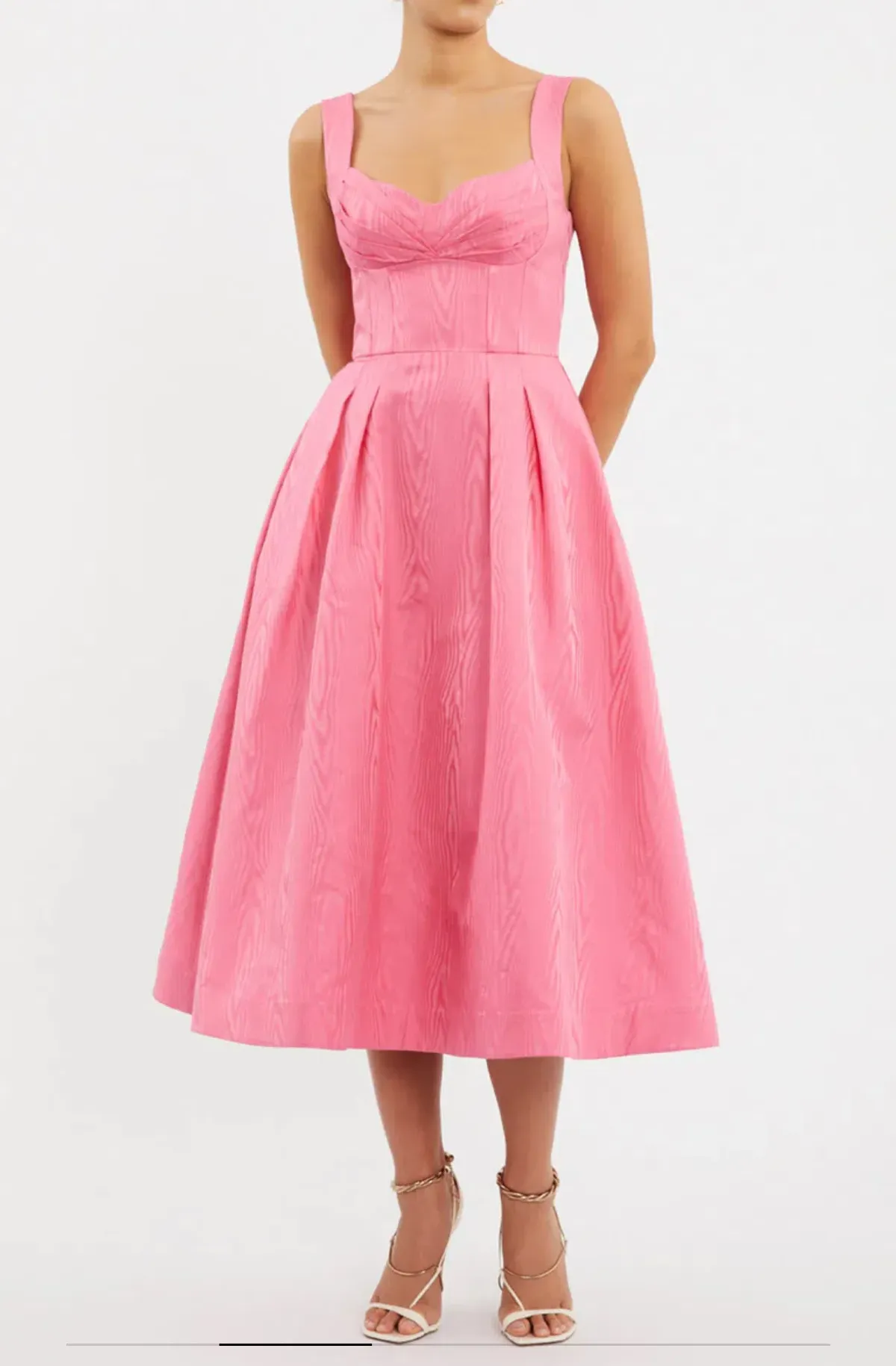 Rebecca Vallance Carmelita Midi Dress Pink Size 14 for rent on The Volte - main image