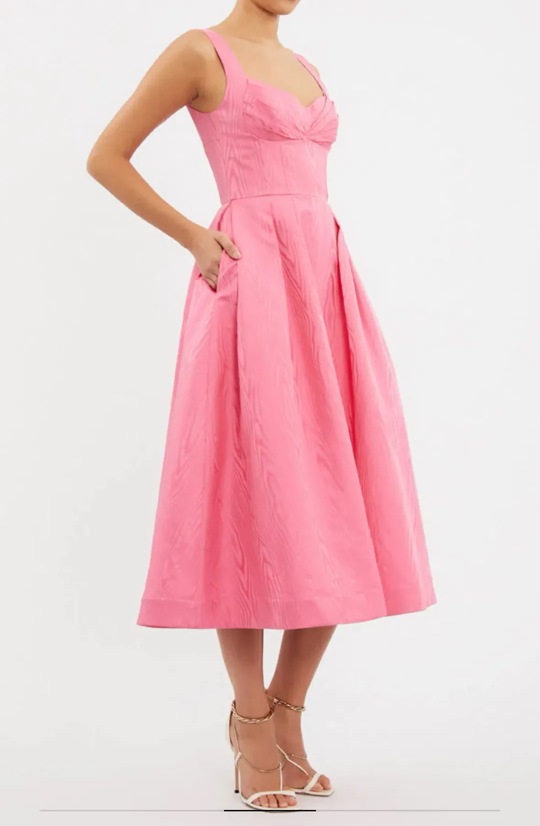 Rebecca Vallance Carmelita Midi Dress Pink Size 14 for rent on The Volte - main image