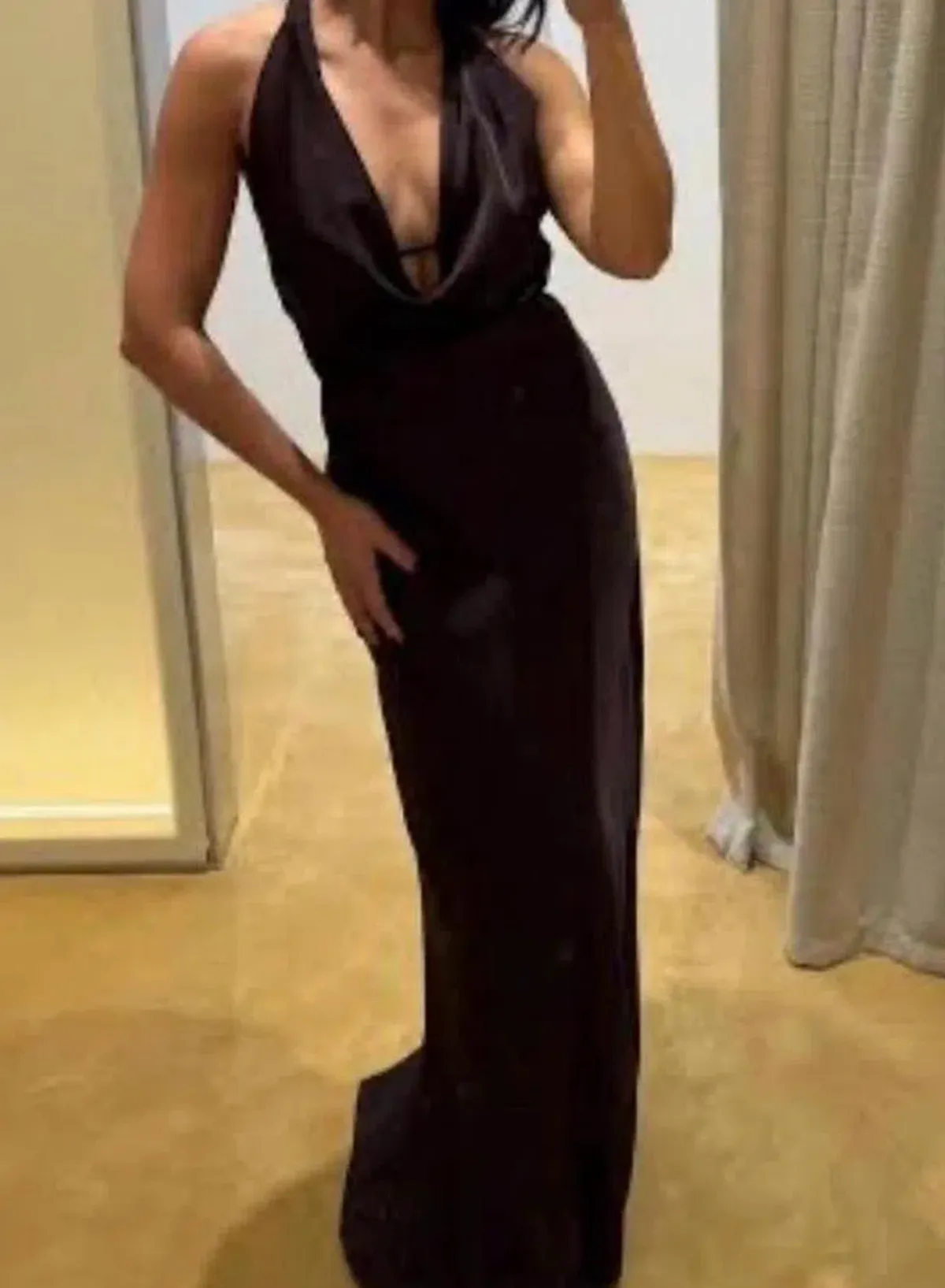 Manning Cartell Charmed Cowl Slip Maxi Dress in Dark Chocolate Brown Size AU 4 for rent on The Volte - main image