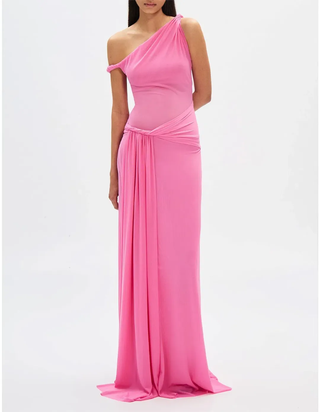 Misha Sisal Mesh Maxi Dress Orchid Pink Size 8  for rent on The Volte - main image