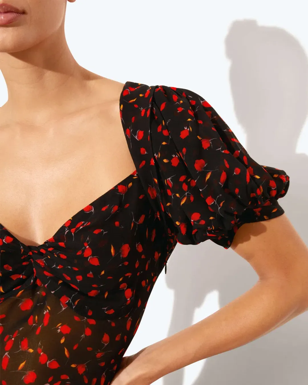 Rat & Boa Magnolia Floral Dress Black Floral Size XS/AU 6 for rent on The Volte - main image