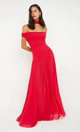 Bec & Bridge Deija Offshoulder Maxi Dress Strawberry Size 12 for rent on The Volte - image 3