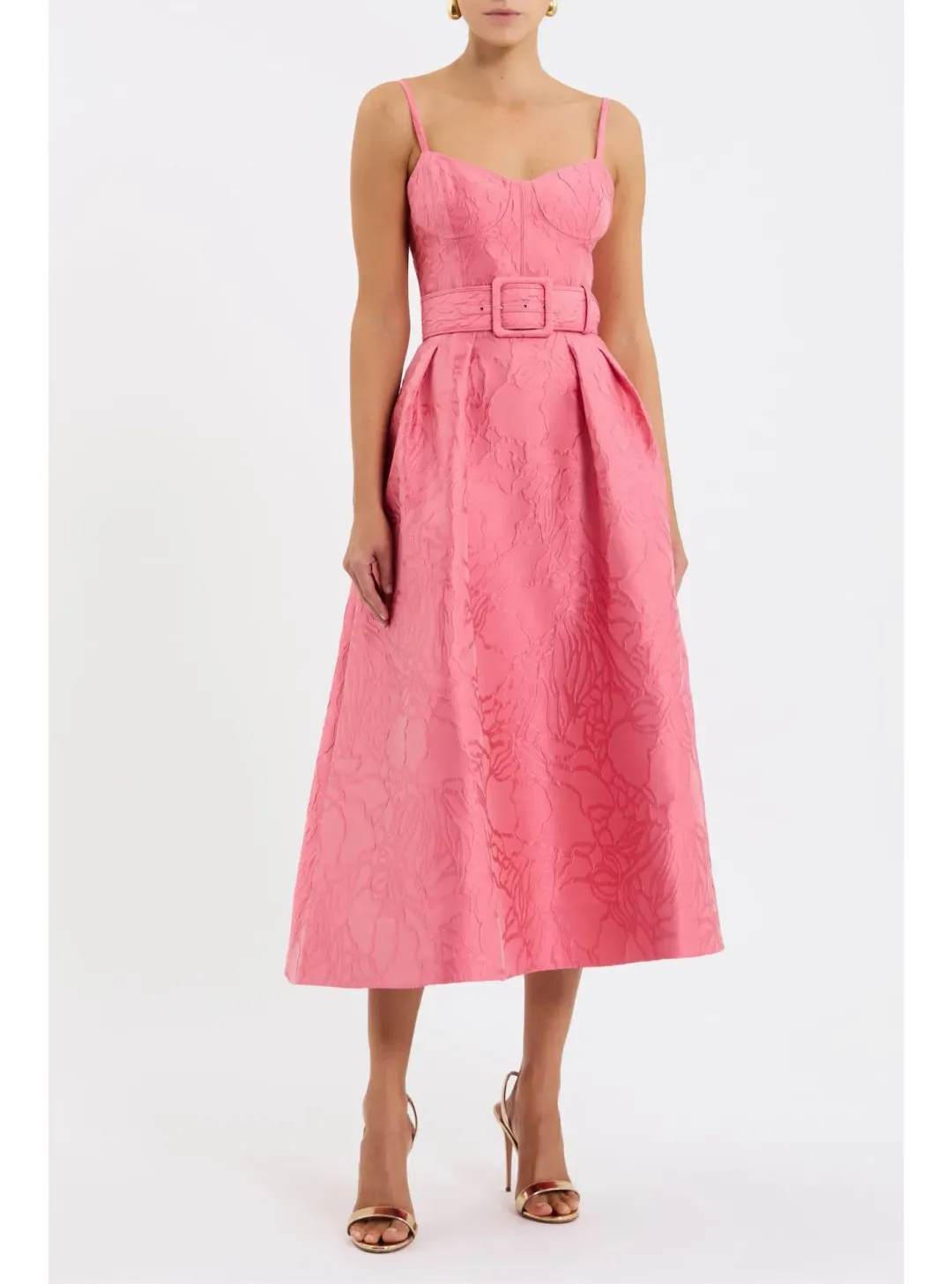 Rebecca Vallance Petra Midi Dress in Pink Size 8 for rent on The Volte - main image