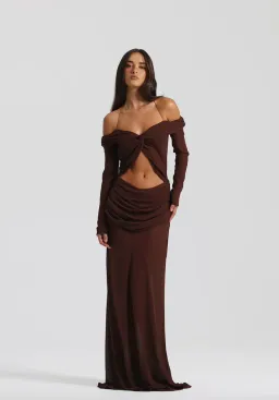 Natalie Rolt Emily Gown in Brown Size 8  for rent on The Volte - image 1